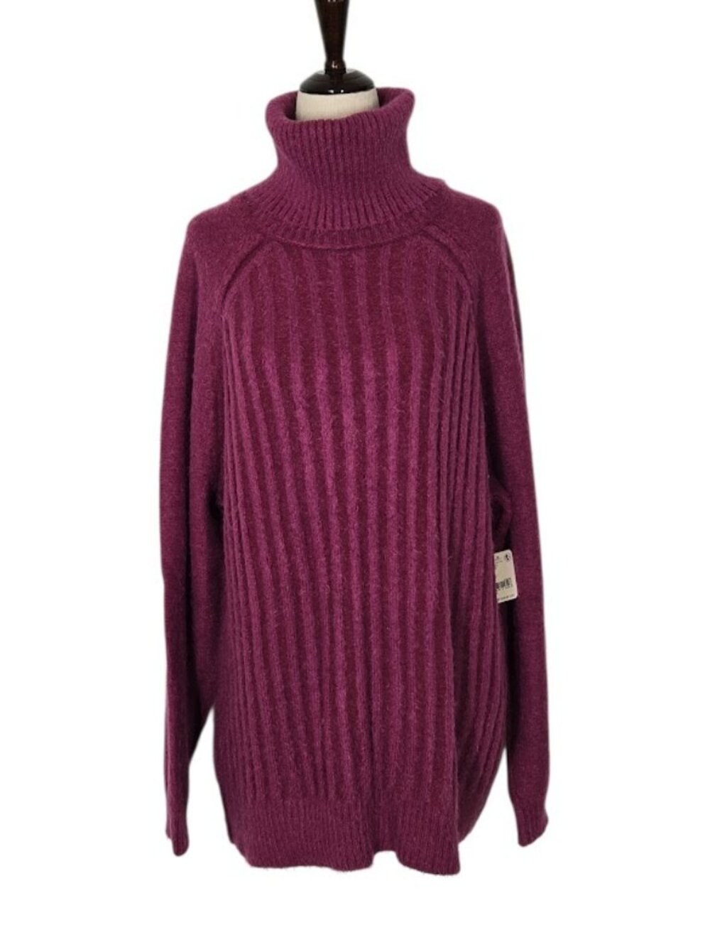 FREE PEOPLE Big City Women’s Small Mulberry Oversized Turtleneck Sweater NWT